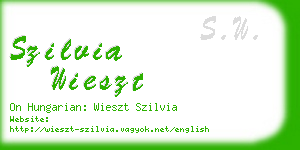 szilvia wieszt business card